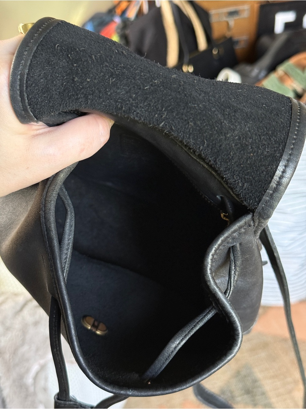 Vintage Coach Black Leather Backpack 90s/Y2K - Picture 5 of 8
